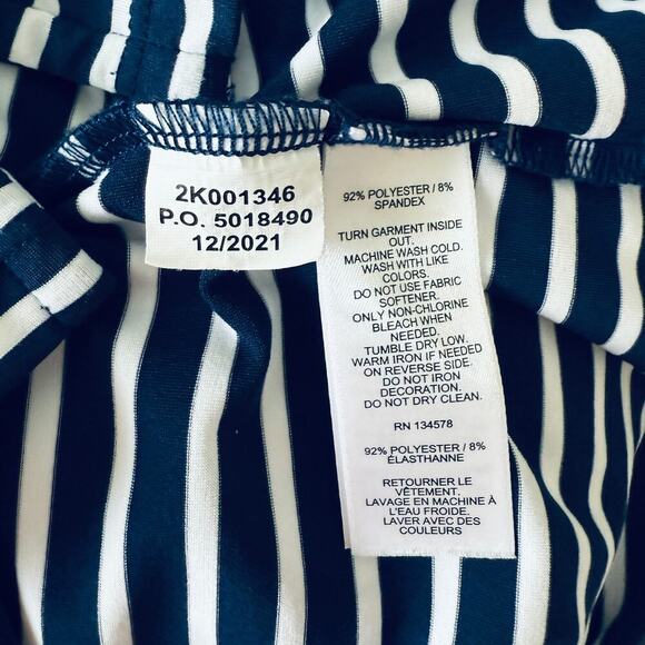 Vineyard Vines Sankaty Blue & White Striped 3/4 Sleeve Top XXS - Picture 6 of 6